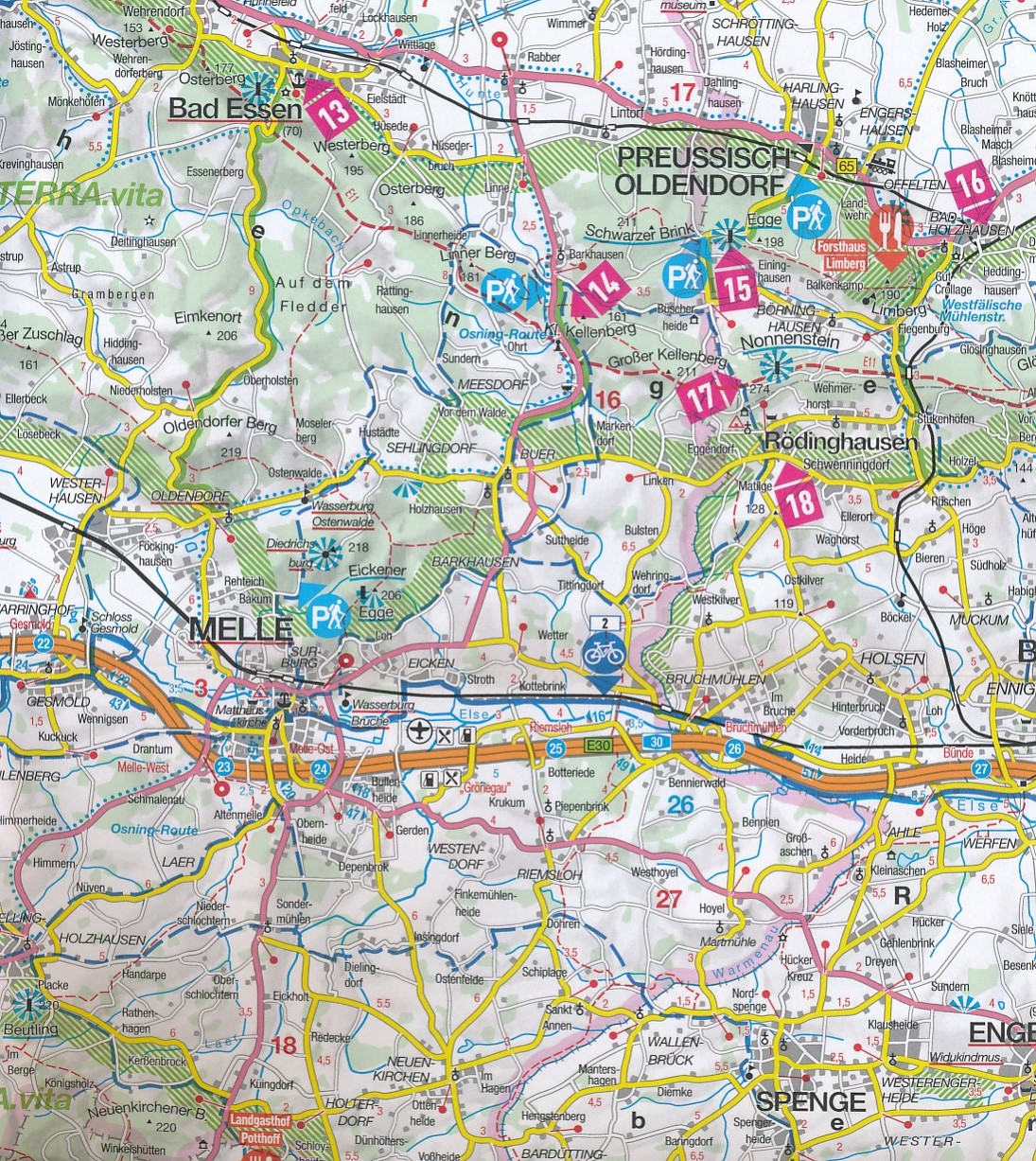 Teutoburgerwald Kaart | Kaart